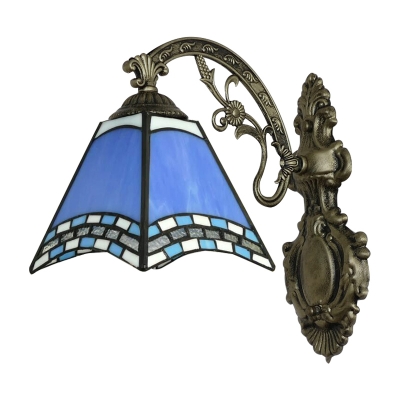 Brass Backplate Cone Glass Shade Tiffany 6