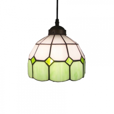 Tiffany-Style Stained Glass Pendant Light with 6.3