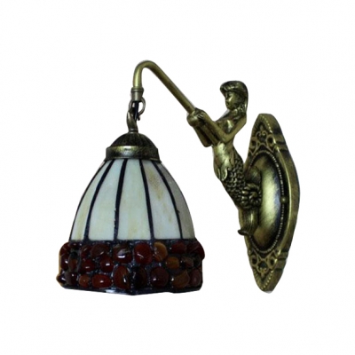 Single Light Tiffany Style Belle Wall Sconce with Colorful Glass Shade 6