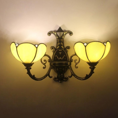 White/Yellow Frosted Glass Jewel Decoration Inverted Sconce Lighting