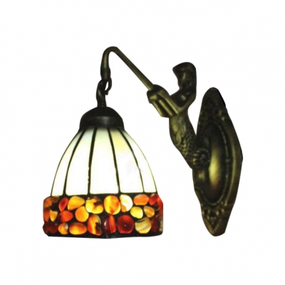 Single Light Tiffany Style Belle Wall Sconce with Colorful Glass Shade 6