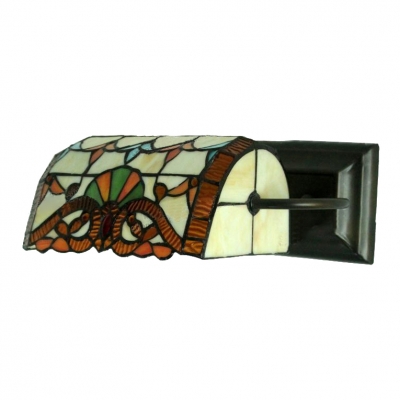 Victorian Design 1-light Banker Design Wall Sconce with Stained Glass