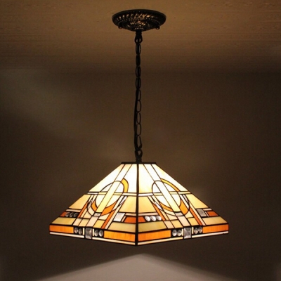 Tiffany-Style Mission Ceiling Pendant 12