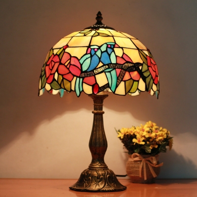 Country Style 12 Inch Wide Tiffany Living Room Table Lamp with Brilliant Jewels