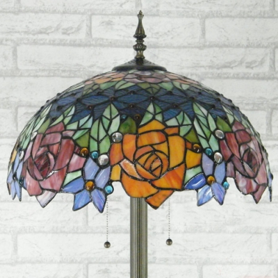 Blossom Motif Tiffany Stained Glass Ros Blossom Floor Lamp