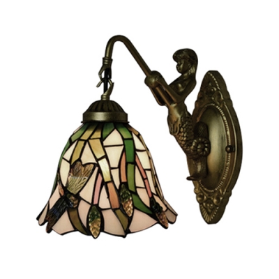 Dragonfly Bell Design Wall Lamp with Colorful Glass Shade, 8