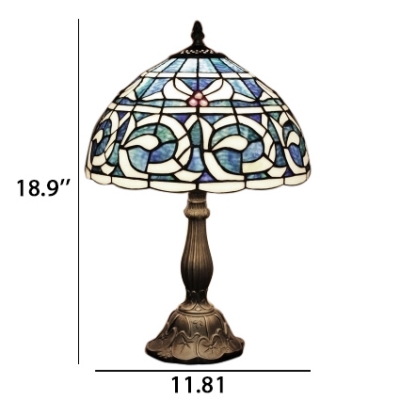 Blue Abstract Pattern Traditional 1-light Tiffany Table Lamp