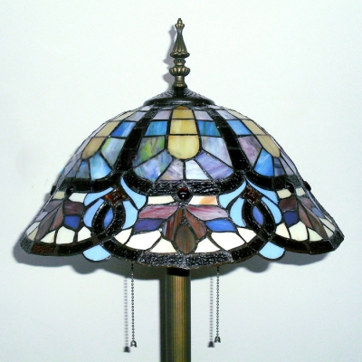 Traditional Living Room Floor Lamp 65 Inch High in Tiffany Style with Pull Chain