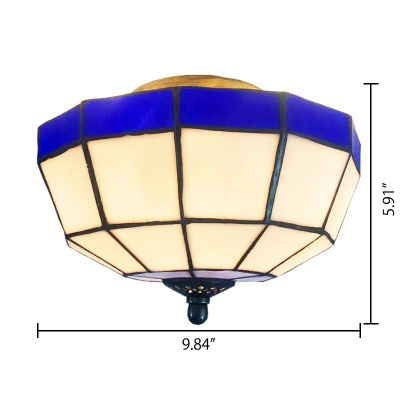 Tiffany-Style Semi Flush Mount Ceiling Light with 10