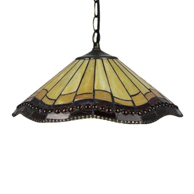 Dining Room Umbrella Shade 16 Inch Tiffany Stained Glass Hanging Pendant
