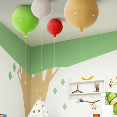 Acrylic LED Flush Light with Balloon Contemporary Ceiling Fixture for Children Kids Bedroom