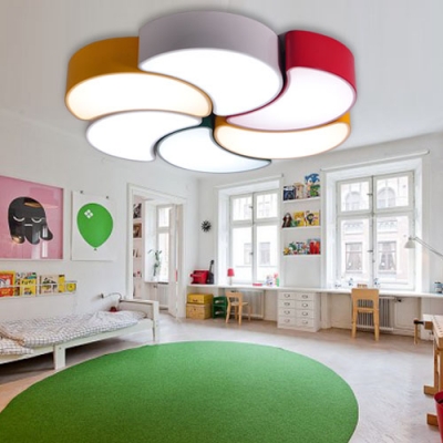 Crescent Shape LED Flush Light Fixture Modernism Kindergarten Bedroom Acrylic Ceiling Light