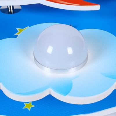 Acrylic Ultra Thin LED Flush Light Fixture with Star Design Boys Room 1/8 Light Ceiling Fixture in Blue