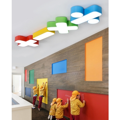 Plus/Minus/Multiply/Divide Flushmount Contemporary Kindergarten Acrylic Decorative LED Lighting Fixture