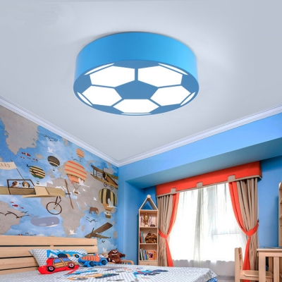 Sport Theme Football Flushmount Colorful Acrylic LED Ceiling Fixture for Boys Bedroom