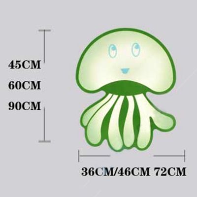 Acrylic LED Flushmount with Octopus Modern Cartoon Blue/Green/Yellow/Red Ceiling Fixture for Kids Children