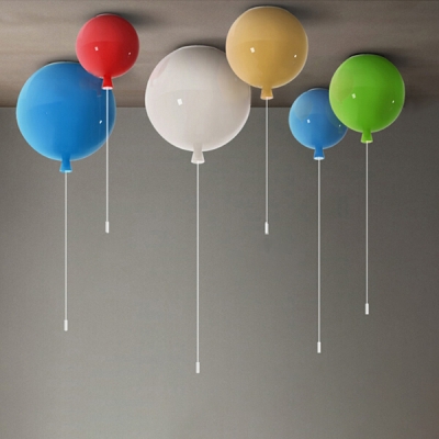 Acrylic LED Flush Light with Balloon Contemporary Ceiling Fixture for Children Kids Bedroom