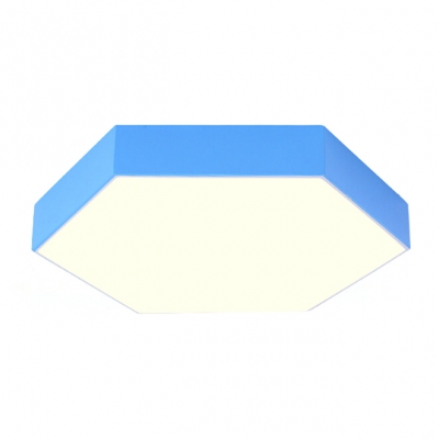 Hexagon 1 Head LED Flushmount Colorful Simple Amusement Park Office Acrylic LED Ceiling Lamp