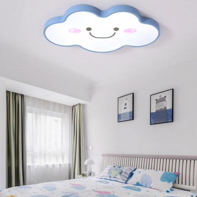 Lovely Cloud LED Flush Light Simple Modern Game Room Nursing Room Acrylic Ceiling Fixture