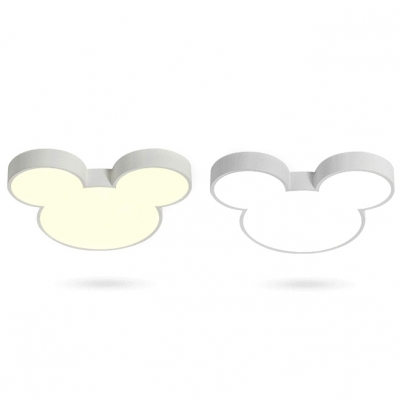 Cartoon Mouse Flush Light Blue/Pink/White Acrylic LED Ceiling Flush Mount for Kids Nursing Room