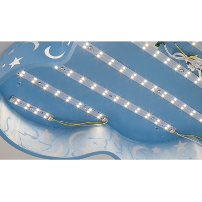 Acrylic LED Flush Light with Cloud Shape Contemporary Blue/Green/Yellow Ceiling Fixture for Kindergarten