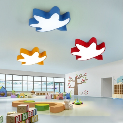 Contemporary Maple Leaf Flushmount Kids Children Room Acrylic LED Flush Ceiling Light
