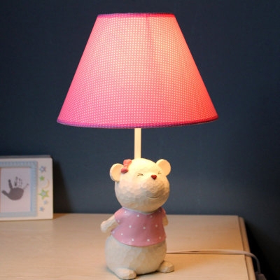 Lovely Bear Standing Table Light Boys Girls Bedroom Kindergarten Fabric Shade 1 Light Table Lamp