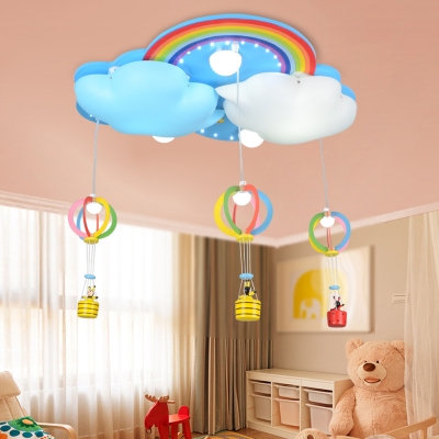 Multicolor Hot Air Balloon Hanging Light Acrylic 8 Lights