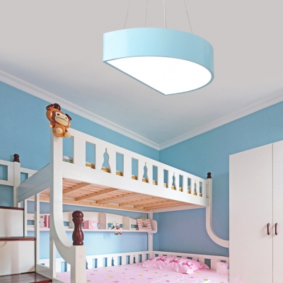 Semi Circle LED Pendant Lamp Contemporary Children Bedroom Acrylic Hanging Light in Blue/Green/Yellow/Red