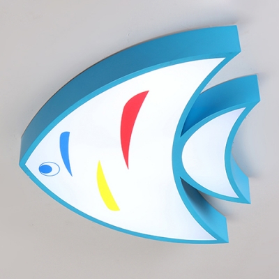 Acrylic LED Pendant Light with Fish Blue/Red/Yellow Suspended Light for Kindergarten Classroom