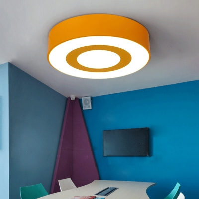 Drum Shade Flush Light Simplicity Modern Acrylic LED Ceiling Fixture for Living Room Bedroom