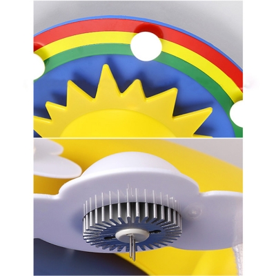 Multicolored Sun Flush Mount Decorative Plastic Multi Lights Lighting Fixture for Nursing Room