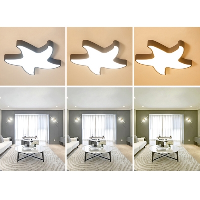 Novelty Starfish Ceiling Light Children Bedroom Acrylic LED Flush Light in White/Third Gear