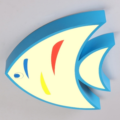 Acrylic LED Pendant Light with Fish Blue/Red/Yellow Suspended Light for Kindergarten Classroom