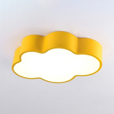 Cartoon Modern Cloud Flush Light Blue/Yellow/Red Acrylic LED Ceiling Light for Nursing Room Corridor