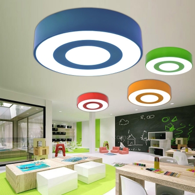 Drum Shade Flush Light Simplicity Modern Acrylic LED Ceiling Fixture for Living Room Bedroom