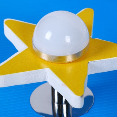 Acrylic Ultra Thin LED Flush Light Fixture with Star Design Boys Room 1/8 Light Ceiling Fixture in Blue