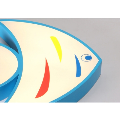 Acrylic LED Pendant Light with Fish Blue/Red/Yellow Suspended Light for Kindergarten Classroom