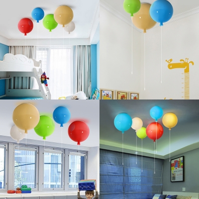 Acrylic LED Flush Light with Balloon Contemporary Ceiling Fixture for Children Kids Bedroom