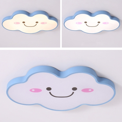 Lovely Cloud LED Flush Light Simple Modern Game Room Nursing Room Acrylic Ceiling Fixture