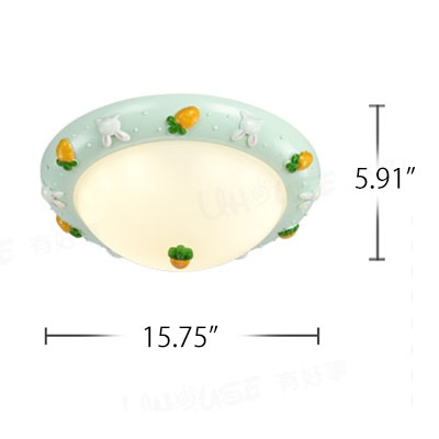 Lovely Bowl Shade Flushmount Girls Room Corridor Opal Glass Single Head LED Ceiling Fixture