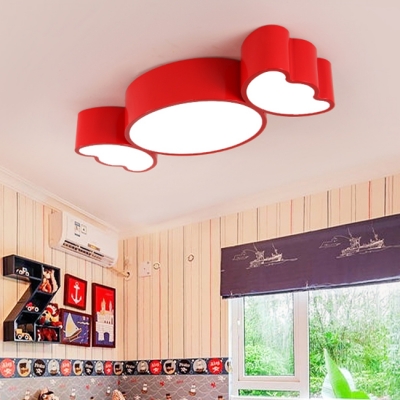 Sweet Candy Shape Ceiling Fixture Colorful Girls Room Acrylic LED Flush Light in White