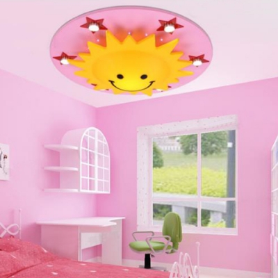 Multicolored Sun Flush Mount Decorative Plastic Multi Lights Lighting Fixture for Nursing Room