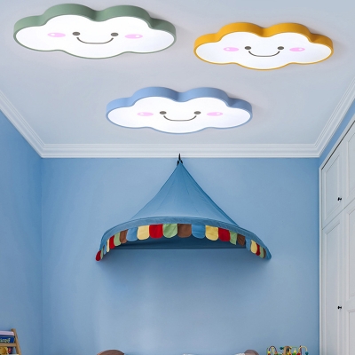 Lovely Cloud LED Flush Light Simple Modern Game Room Nursing Room Acrylic Ceiling Fixture