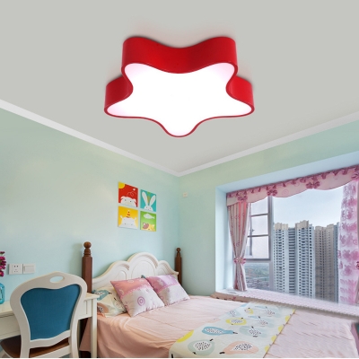 Colorful Modernism Star Flush Light Fixture Acrylic LED Lighting Fixture for Children Bedroom