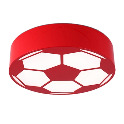 Sport Theme Football Flushmount Colorful Acrylic LED Ceiling Fixture for Boys Bedroom