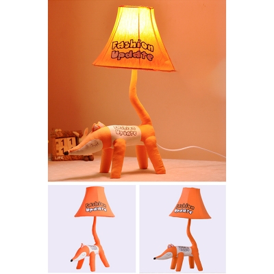 Fox/Lion Table Lamp Boys Girls Bedroom Fabric Shade 1 Head Decorative Reading Light