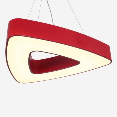 Acrylic Triangle Ceiling Pendant Lamp Modern Chic Nursing Room Suspended Lamp in Blue/Black/Green/Red
