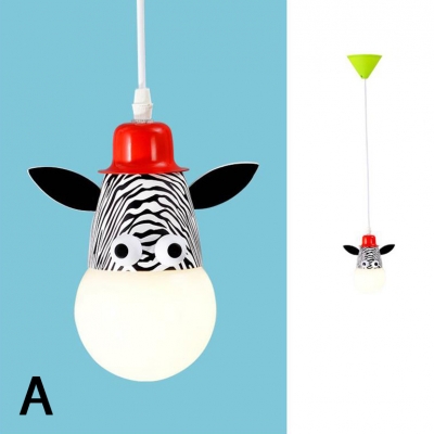 Zebra/Monkey/Giraffe Pendant Light Children Kids Bedroom Metal Single Head Suspended Light