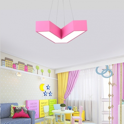 Letter V Ceiling Light Modernism Simple Acrylic Pendant Lamp for Children Bedroom